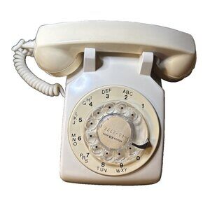 Vintage NORTHERN TELECOM Beige Rotary Dial Phone Canda TELEPHONE Works